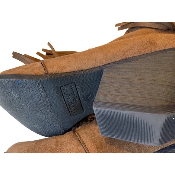 Coconuts womens short boots western boho genuine suede size 8 tassles - Picture 6 of 7